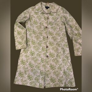 Lands End Lightweight Trench Style Long Blazer Size Small